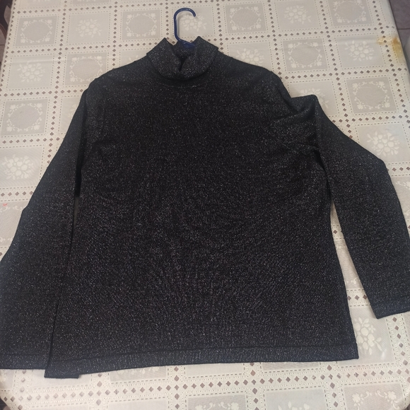 Pure Collection Sweaters - Pure Collection Women's Black With Metallic Fibres Cowl Neck Sweater Size 22